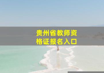 贵州省教师资格证报名入口