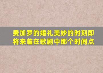 费加罗的婚礼美妙的时刻即将来临在歌剧中那个时间点