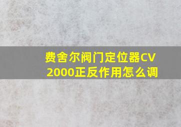 费舍尔阀门定位器CV2000正反作用怎么调