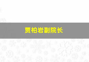 贾柏岩副院长