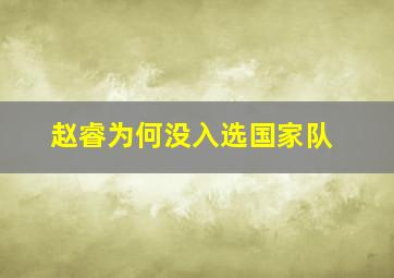 赵睿为何没入选国家队