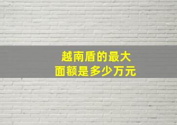 越南盾的最大面额是多少万元