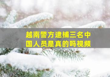 越南警方逮捕三名中国人员是真的吗视频