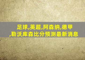 足球,英超,阿森纳,德甲,勒沃库森比分预测最新消息