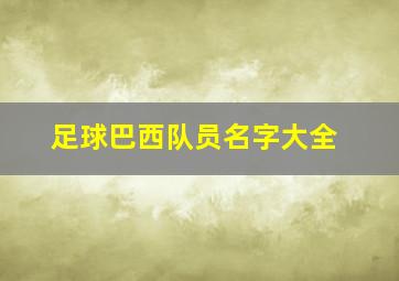 足球巴西队员名字大全