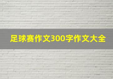 足球赛作文300字作文大全