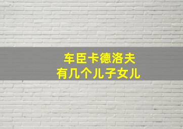 车臣卡德洛夫有几个儿子女儿