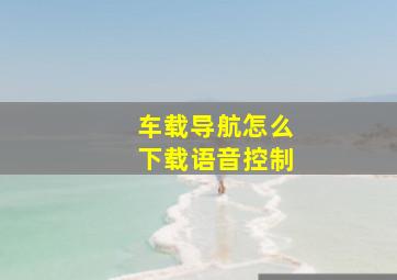 车载导航怎么下载语音控制