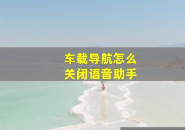 车载导航怎么关闭语音助手