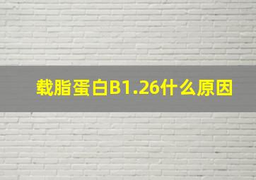 载脂蛋白B1.26什么原因