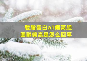 载脂蛋白a1偏高胆固醇偏高是怎么回事