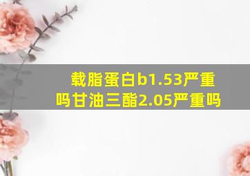 载脂蛋白b1.53严重吗甘油三酯2.05严重吗