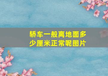 轿车一般离地面多少厘米正常呢图片