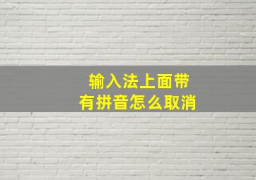 输入法上面带有拼音怎么取消