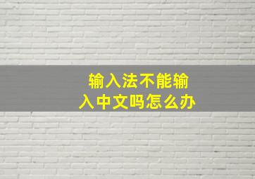 输入法不能输入中文吗怎么办