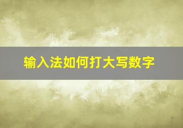 输入法如何打大写数字