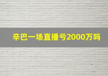 辛巴一场直播亏2000万吗