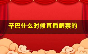 辛巴什么时候直播解禁的