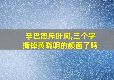 辛巴怒斥叶珂,三个字撕掉黄晓明的颜面了吗