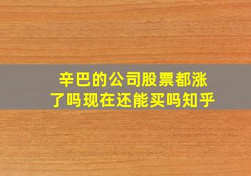 辛巴的公司股票都涨了吗现在还能买吗知乎