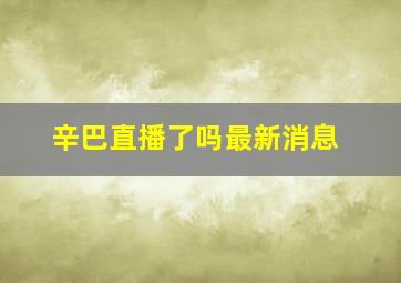 辛巴直播了吗最新消息