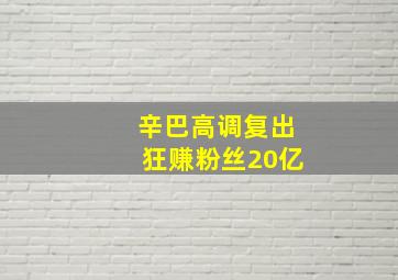 辛巴高调复出狂赚粉丝20亿