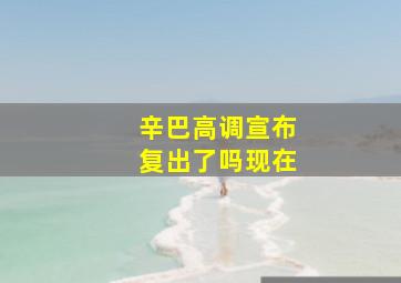 辛巴高调宣布复出了吗现在