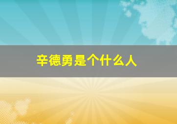 辛德勇是个什么人