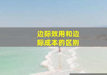 边际效用和边际成本的区别