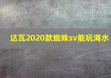 达瓦2020款蜘蛛sv能玩海水