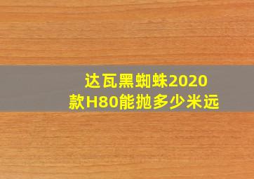 达瓦黑蜘蛛2020款H80能抛多少米远