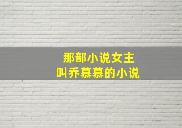 那部小说女主叫乔慕慕的小说