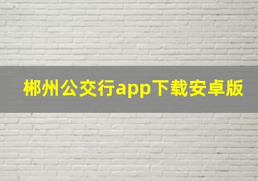 郴州公交行app下载安卓版