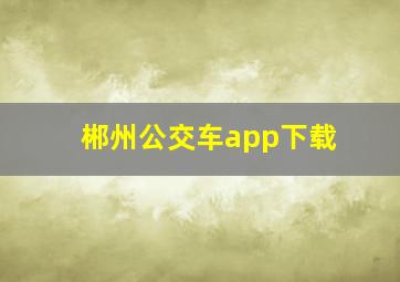 郴州公交车app下载