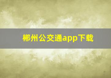 郴州公交通app下载