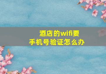 酒店的wifi要手机号验证怎么办