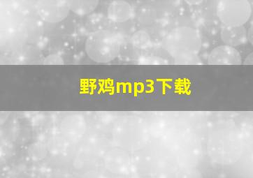 野鸡mp3下载