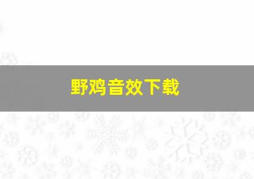 野鸡音效下载