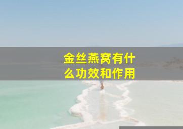 金丝燕窝有什么功效和作用