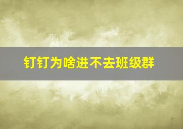 钉钉为啥进不去班级群