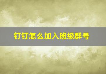 钉钉怎么加入班级群号