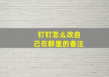 钉钉怎么改自己在群里的备注