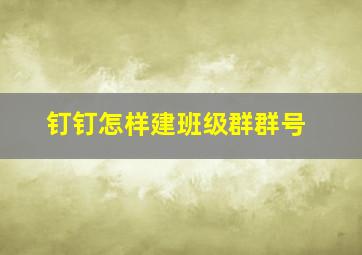 钉钉怎样建班级群群号