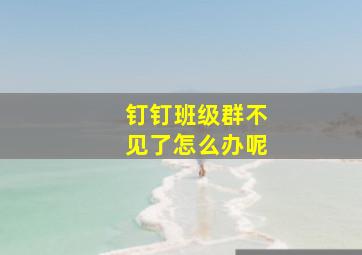 钉钉班级群不见了怎么办呢