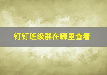 钉钉班级群在哪里查看