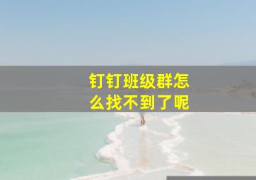 钉钉班级群怎么找不到了呢