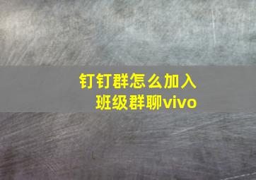 钉钉群怎么加入班级群聊vivo