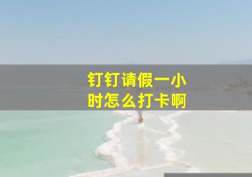 钉钉请假一小时怎么打卡啊