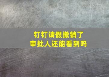 钉钉请假撤销了审批人还能看到吗