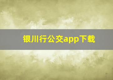 银川行公交app下载